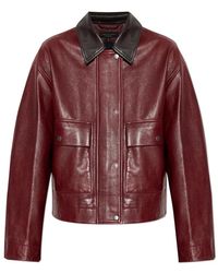 Rag & Bone - Jassen ,Rood ,Leer Leren Jas - Lyst