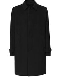 Lardini - Zwarte Klassieke Jas Met Verborgen Sluiting - Lyst