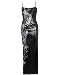 Balmain - Abito Lungo Con Paillettes - Lyst