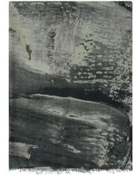 Emporio Armani - Modal fransiger rand bedruckter schal - Lyst