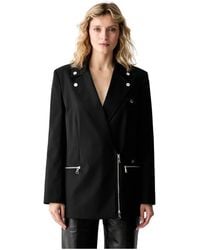 KARL LAGERFELD - Jassen ,Zwart ,Wol Wolmix Blazer - Lyst