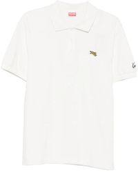 KENZO - Tops ,Wit ,Katoen Tiger Patch Polo Shirt - Lyst