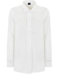Fay - Camisa blanca algodón manga larga - Lyst