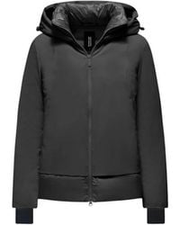 Bomboogie - Jassen ,Zwart ,Polyester Korte Bi-Materiaal Jas Met Capuchon - Lyst