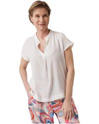 Luisa Cerano - Weiße bluse mit v-ausschnitt und seitenschlitzen - Lyst