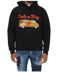 DSquared² - Hoodies & Sweatvesten ,Zwart ,Stijlvol Sweatshirt - Lyst