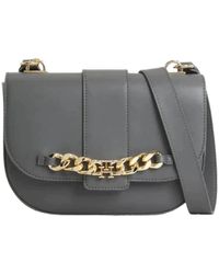 Tommy Hilfiger - Borsa a tracolla grigia in ecopelle - Lyst