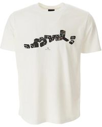 Paul Smith - Tops ,Wit ,Katoen Domino Print Wit T-Shirt - Lyst