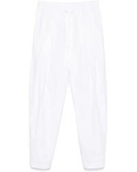 Jil Sander - Broeken ,Wit ,Verstelbare Witte Broek Met Tabs - Lyst