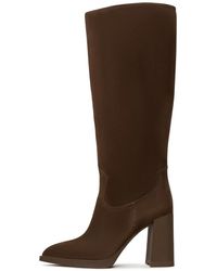 CESARE GASPARI - Schoenen ,Bruin ,Suède Elegante Kniehoge Laarzen Met Blokhak Bambi - Lyst