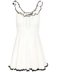 Self-Portrait - Contrast Trim Knit Mini Dress - Lyst
