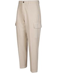 Eleventy - Broeken ,Katoen Cargo Army Relax Fit Katoenen Broek - Lyst
