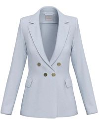 Marella - Jassen ,Blauw ,Leer Jersey Blazer - Lyst