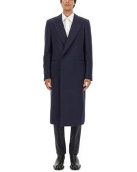 McQueen - Jassen ,Blauw ,Wol Wollen Double-Breasted Jas - Lyst