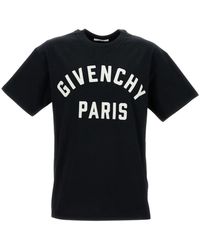 Givenchy - T-Shirt Aus Baumwolle Mit Paris-Stickerei - Lyst