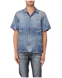 DIESEL - Blaues Denim Hemd Lockerer Schnitt - Lyst