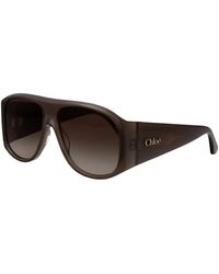Chloé - Accessoires ,Bruin ,Nylon Izia Aviator Zonnebril - Lyst