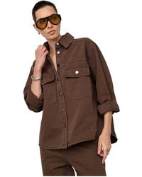 co'couture - Overhemden ,Bruin ,Denim Belton Cc Denim Shirt - Lyst