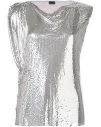 Rabanne - Tops ,Grijs ,Pailletten Disco Top - Lyst