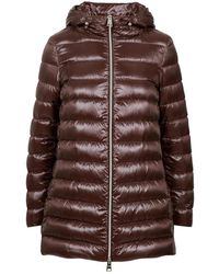 Herno - Jassen ,Bruin ,Leer A-Shape Jacket - Lyst