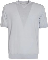 Eleventy - Denim rundhals strick t-shirt - Lyst