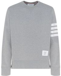 Thom Browne - Hoodies & Sweatvesten ,Grijs ,Katoen Classic Loopback 4-Bar Sweatshirt - Lyst