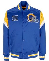 Mitchell & Ness - Jassen ,Blauw ,Polyester Nfl Losram Bomberjack Originele Teamkleuren - Lyst