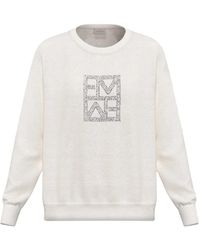 Marella - Hoodies & Sweatvesten ,Wit ,Katoen Emmarmony Sweatshirt - Lyst