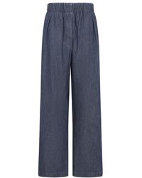 Jil Sander - Jeans ,Blauw ,Katoen Wide Leg Broeken - Lyst