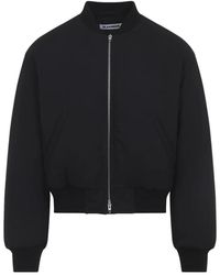 Jil Sander - Jassen ,Zwart ,Wol Cropped Bomber Jacket - Lyst