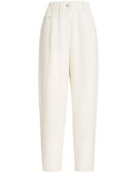 Brunello Cucinelli - Fluid Twill Baggy Broeken - Lyst