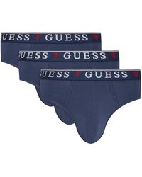 Guess - Ondergoed ,Blauw ,Katoen Logato Slip-On Schoenen - Lyst