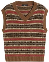Weekend by Maxmara - Truien & Vesten ,Veelkleurig ,Wol Alpaca En Wol V-Hals Jacquard Vest - Lyst