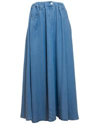 EMMA & GAIA - Rokken ,Blauw ,Midi Rok - Lyst