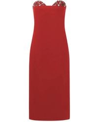 Genny - Strapless Sequin Midi Jurk - Lyst