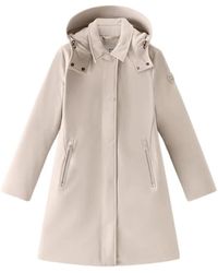 Woolrich - Jassen ,Tech Softshell Bruine Trenchcoat - Lyst
