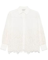 Ermanno Scervino - Besticktes Logo Weiße Bluse - Lyst