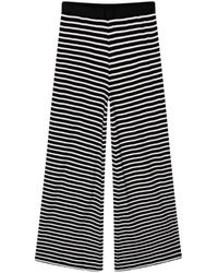 Mads Nørgaard - Broeken ,Zwart ,Zwart/Wit Gestreepte Veran Broek - Lyst