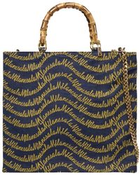 La Milanesa - Quadratische handtasche in blauem denim - Lyst