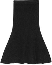 REMAIN Birger Christensen - Rokken ,Zwart ,Wol Gebreide Midi-Rok - Lyst