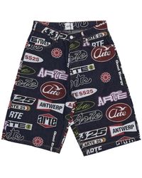 Arte' - Bedruckte Dunkle Denim Relax Fit Jeans - Lyst