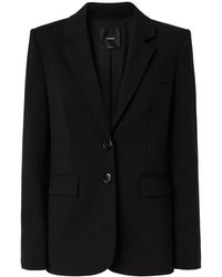 Pinko - Jassen ,Zwart ,Leer Stijlvolle Jas Voor Elke Gelegenheid - Lyst