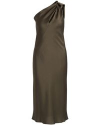 Max Mara - Kleedjes ,Groen ,Polyester Mseentrata One-Shoulder Jurk - Lyst