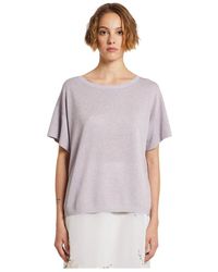 iBlues - Overhemden ,Paars ,Korte Mouw Ronde Hals Sweater - Lyst