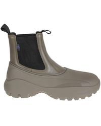 Burberry - Schoenen ,Grijs ,Leer Stijlvolle Chelsea Boots - Lyst