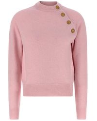 Balmain - Trui Van Kasjmier- En Wolmix Met Knopen - Lyst