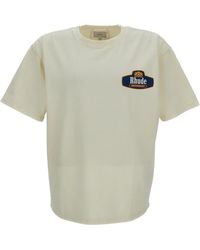 Rhude - Tops ,Wit ,Katoen Graphic Logo T-Shirt - Lyst