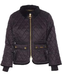 Barbour - Jassen ,Zwart ,Katoen Fitted Beadnell Quilt - Lyst