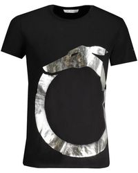 Trussardi - Tops ,Zwart ,Katoen Zwart Katoenen T-Shirt Met Print Logo - Lyst