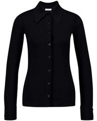 Ferragamo - Zwarte Gebreide Vest Met Knopen - Lyst
